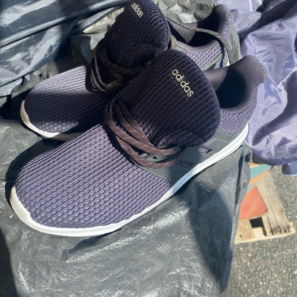 Adidas Black and Gray Athletic Shoes with Breathable Mesh
